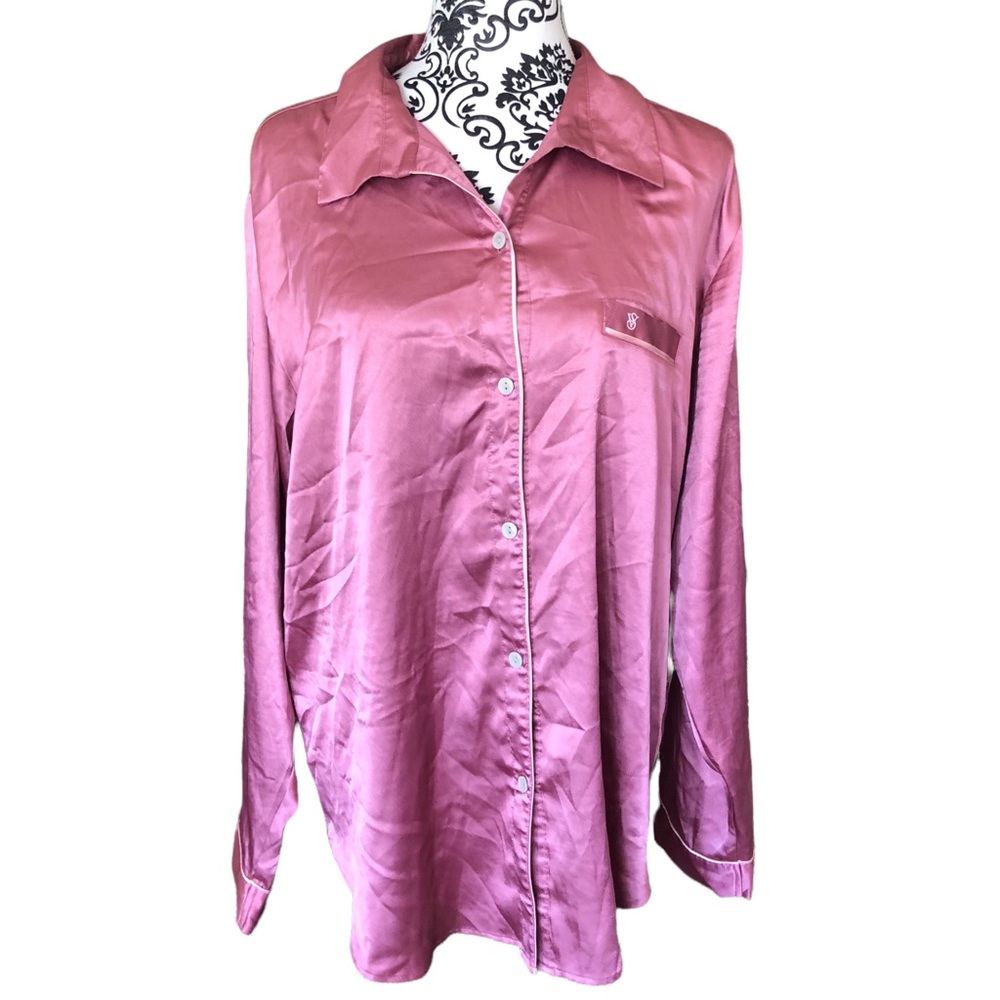 Victoria’s Secret Pink Satin PJ Shirt Dress